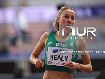Sarah Healy of Ireland is competing in the 1500 meters event at the 2024 World Athletics Championships in the Emirates Arena, Glasgow, on Ma...