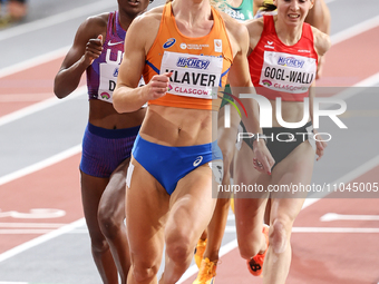 Lieke Klaver from the Netherlands is winning her semi-final in the 4x400 metres relay and the 400 metres at the World Athletics Championship...