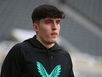 Tino Livramento of Newcastle United is playing in the Premier League match against Wolverhampton Wanderers at St. James's Park in Newcastle,...