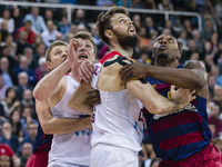 Joey Dorsey and Joel Freeland during the Euroleague match between FC Barcelona Lassa - CSKA Moscow, for the Top16, Round 10, played at Palau...