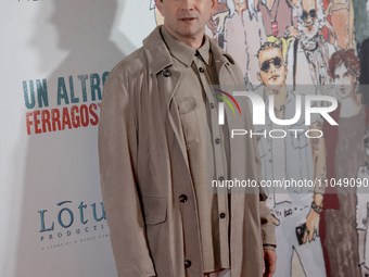 Vinicio Marchioni is attending the photocall for the movie ''Un Altro Ferragosto'' in Rome, Italy, on March 4, 2024. (