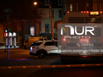 A bus is involved in a shooting that is leaving one person dead and four others injured in Philadelphia, Pennsylvania, United States, on Mar...