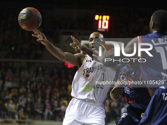 COLLINS Mardy 1  during the Basket match LNB Pro A 2015-2016 between Strasbourg and Rouen, in Strasbourg, eastern France, on March 12, 2016....