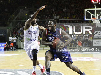 DIABATE Souleyman 28 BEAUBOIS Rodrigue 3  during the Basket match LNB Pro A 2015-2016 between Strasbourg and Rouen, in Strasbourg, eastern F...