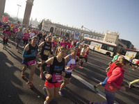 Barcelona, Catalonia, Spain. More of 20.000 runners participate in the 38th of Barcelona in March 13, 2016. (