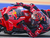 Spanish MotoGP rider Augusto Fernandez of Red Bull GASGAS Tech3 is in action during the Free Practice 1 session of the Qatar Airways Motorcy...