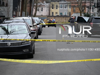 One person is being killed and two others are being injured in a shooting in Jersey City, New Jersey, United States, on March 9, 2024. The H...