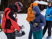 Andy Anderson, an Avalanche Forecaster with the Sierra Avalanche Center, is leading an avalanche transceiver workshop at Sugar Bowl Resort i...