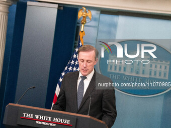 Press Secretary Karine Jean-Pierre and Jake Sullivan are speaking to the press at the White House Press Briefing on March 12. (
