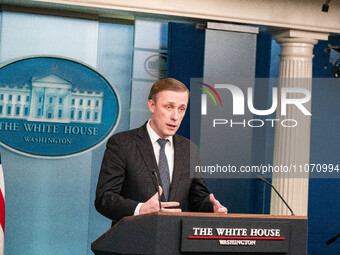 Press Secretary Karine Jean-Pierre and Jake Sullivan are speaking to the press during a White House press briefing on March 12. (