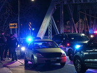 Police are responding to the area of North Bridge Street in Paterson, New Jersey, on March 12, 2024, following reports of two people being s...