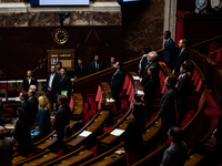 Deputies are standing for a minute's silence in the chamber in honor of Admiral Philippe de Gaulle, son of General De Gaulle, who died at th...