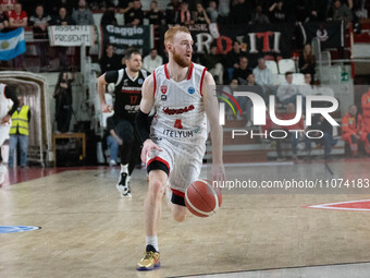 Niccolo Mannion of Itelyum Varese is playing during the FIBA Europe Cup match between Openjobmetis Varese and Nymburk basketball in Varese,...
