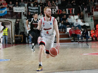 Niccolo Mannion of Itelyum Varese is playing during the FIBA Europe Cup match between Openjobmetis Varese and Nymburk basketball in Varese,...