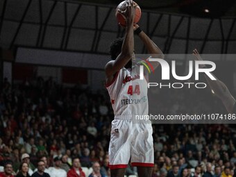 Gabe Brown of Itelyum Varese is playing during the FIBA Europe Cup match between Openjobmetis Varese and Nymburk basketball in Varese, Italy...