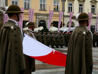 People are celebrating the 25th anniversary of Poland joining NATO in Krakow, Poland, on March 12, 2024. There are currently 32 member state...