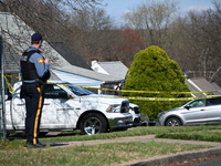Two people are being shot in a shooting by suspect Andre Gordon on Viewpoint Lane in Levittown, Pennsylvania, United States, on March 16, 20...