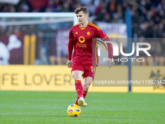 Diego Llorente of AS Roma during the Serie A TIM match between AS Roma and US Sassuolo Calcio at Stadio Olimpico on March 17, 2024 in Rome,...