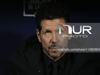 Diego Pablo Cholo Simeone head coach of Atletico de Madrid sitting on the bench during the LaLiga EA Sports match between Atletico Madrid an...