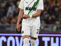 Cristian Volpato of U.S. Sassuolo is playing during the 29th day of the Serie A Championship between A.S. Roma and U.S. Sassuolo at the Olym...