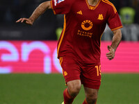Zeki Celik of A.S. Roma is playing during the 29th day of the Serie A Championship between A.S. Roma and U.S. Sassuolo at the Olympic Stadiu...