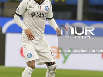 Mathias Olivera of Napoli is controlling the ball during the Serie A soccer match between Inter FC and SSC Napoli at Stadio Meazza in Milan,...