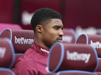 Ben Johnson of West Ham United is playing during the Premier League match between West Ham United and Aston Villa at the London Stadium in S...