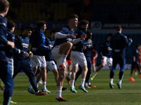 Charlie Cresswell from Leeds United is warming up before the Sky Bet Championship match between Leeds United and Millwall at Elland Road in...