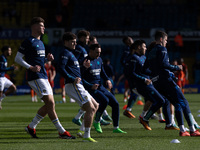 Charlie Cresswell and Daniel James from Leeds United are warming up before the Sky Bet Championship match between Leeds United and Millwall...