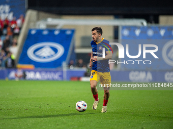 Diego Pampin of FC Andorra is in action during the LaLiga Hypermotion 2023 - 2024 match between FC Andorra and SD Amorebieta at Estadi Nacio...