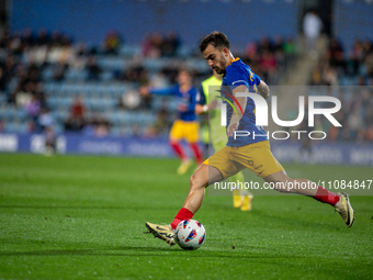 Diego Pampin of FC Andorra is in action during the LaLiga Hypermotion 2023 - 2024 match between FC Andorra and SD Amorebieta at the Estadi N...