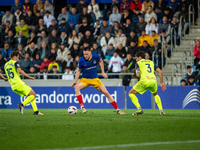 Aurelien Scheidler of FC Andorra is in action during the LaLiga Hypermotion 2023 - 2024 match between FC Andorra and SD Amorebieta at Estadi...
