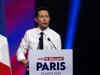 Francois-Xavier Bellamy, the lead candidate for the right-wing French party Les Republicains (LR) for the upcoming June European elections,...
