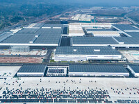 An aerial photo is showing the SERES auto factory in Chongqing, China, on March 24, 2024. Reports are indicating that, with Huawei's partici...