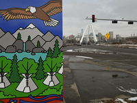 EDMONTON, CANADA - MARCH 23:
A decorative painting is seen on an electricity junction box in Edmonton, on March 23, 2024, in Edmonton, Alber...