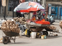 Raw food vendors are recording low sales during the Ramadan period in Ogba, Lagos, Nigeria, on March 24, 2024. The devaluation of the Naira,...