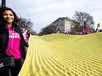 Pro-choice demonstrators carry a petition signed by more than 500,000 people to maintain FDA approval of the abortion medication mifepriston...