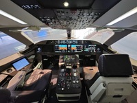 The cockpit of a C919 passenger jet is being seen at the COMAC Shanghai Aircraft Design and Research Institute in Shanghai, China, on March...