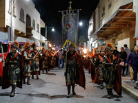 Participants are dressing as Roman soldiers and taking part in the 58th reenactment of the apprehension of Christ on Holy Thursday as part o...