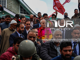 Omar Abdullah, Vice-President of the Jammu Kashmir National Conference and former Chief Minister of J&K, is at Dak Bungalow Sopore in Jammu...