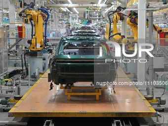 Car bodies are moving on a production line at LI AUTO Manufacturing base in Changzhou, Jiangsu province, China, on March 27, 2024. Over the...