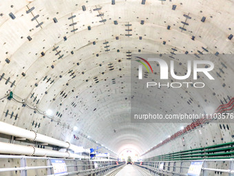 The main line tunnel that China Railway Group is building is seen in Qingdao, Shandong Province, China, on March 28, 2024. (