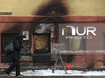 EDMONTON, CANADA - MARCH 28:
Fire damaged the Mustard Seed Church, located on 96th Street in Edmonton, on March 28, 2024, in Edmonton, Alber...