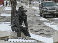 EDMONTON, CANADA - MARCH 28:
Wild Life sculpture by artist Brandon Vickerd, on March 28, 2024, in Edmonton, Alberta, Canada. (