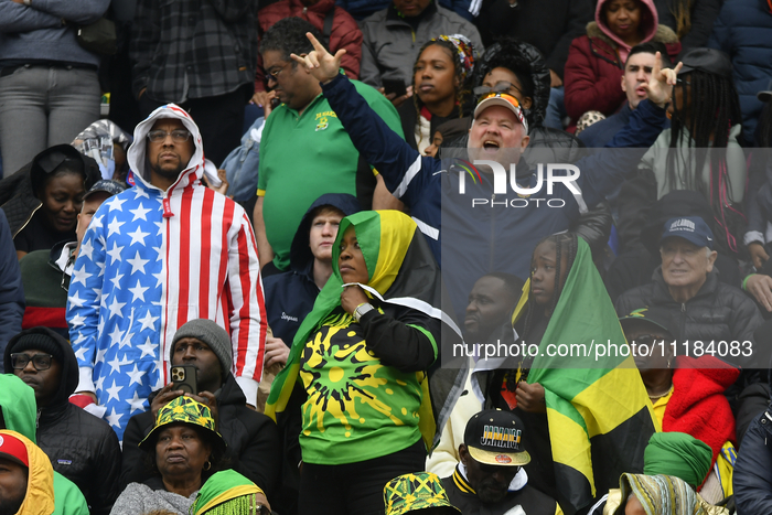 Fans are cheering in the stands on the third day of the 128th Penn Relays Carnival while athletes are competing in the largest track and fie...