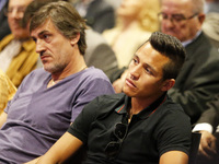 BARCELONA -may 15- SPAIN: Alexis Sanchez in the Carles Puyol farewell ceremonyl, held in the Auditorium 1899 of the FCB, the May 15, 2014. P...