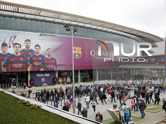aspect which offered the ceremony in memoriam at Johan Cruyff, celebrated in the Camp Nou, on march 26, 2016. (