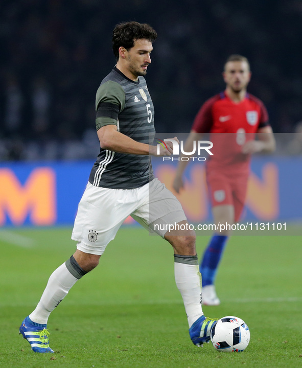 Mats Hummels (Germany) in action during the international friendly soccer match between Germany and England at the Olympiastadion in Berlin,...