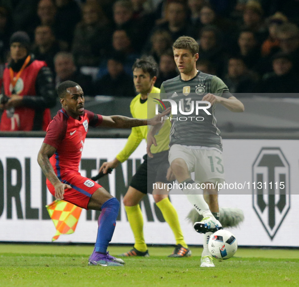 Danny Rose (England),Thomas Mller (Germany)

 in action during the international friendly soccer match between Germany and England at the...