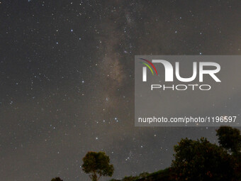 The Milky Way seen in the stary night at Puncak, Bogor, West Java, on 7 May 2016. On 5th to 8th May Arround the world experience the meteor...